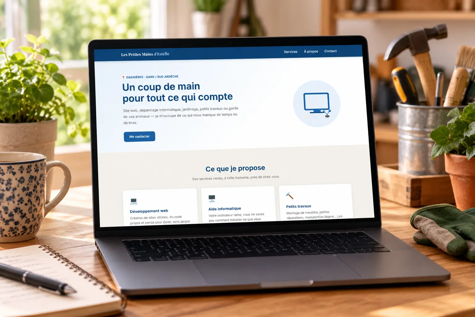 Aperçu du site Les Petites Mains d’Estelle sur un ordinateur portable
